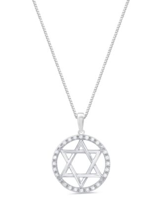 Marsala - Diamond Star of David Pendant Necklace (1/4 ct. t.w.) in Sterling Silver