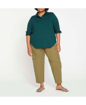 Women's Plus Size Elbe Popover Liquid Jersey Shirt Classic Fit