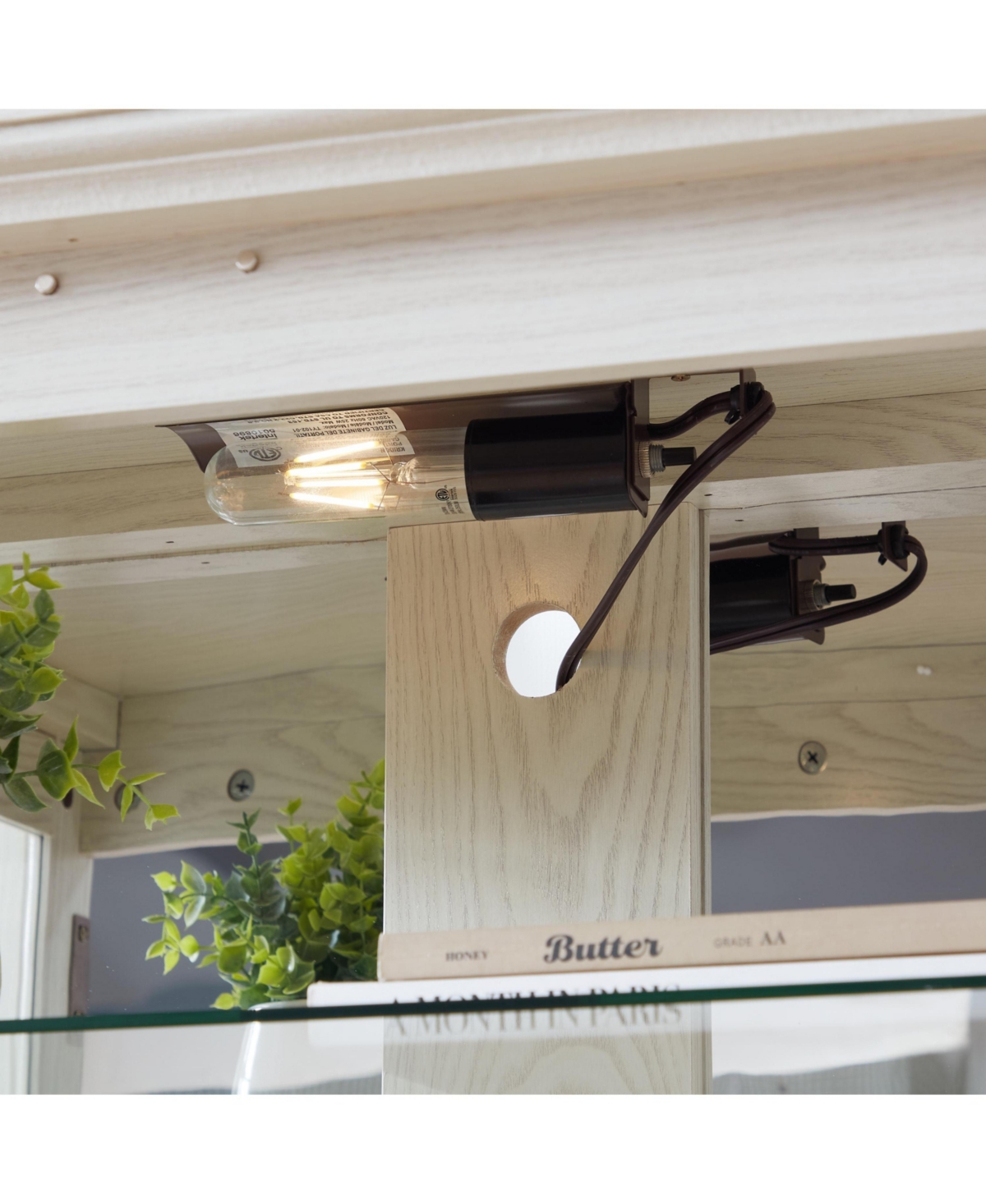 Casainc Glass with Adjustable Shelves and E26 Bulb Included Curio Display Cabinet