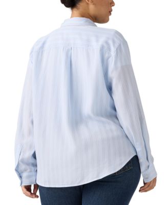 Plus Darlene Chikee Stripe Chambray Shirt