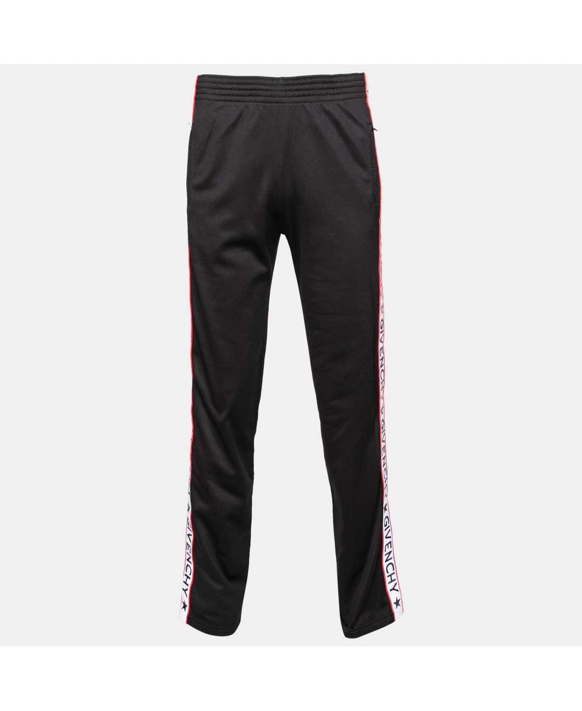 Pre-Owned Givenchy Men's Black Jersey Logo Tape Trimmed Joggers