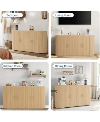 63" Sideboard Buffet Cabinet with Storage,Modern Wooden Sideboard,Media Console Cabinet for Dining Room, Living Room