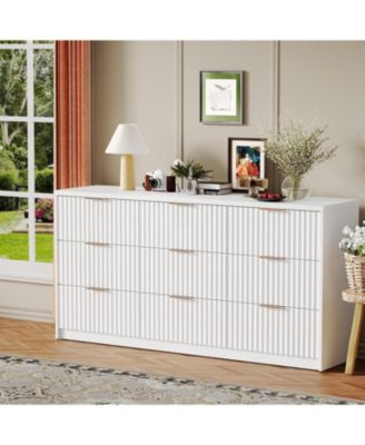 9 Drawer Dresser for Bedroom Storage, Modern Dressers & Chests of Drawers with Fluted Front, Versatile Dresser