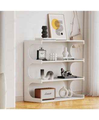 4-Tier Book Shelf Cabinet Coffee Table with Organizer Storage Shelves