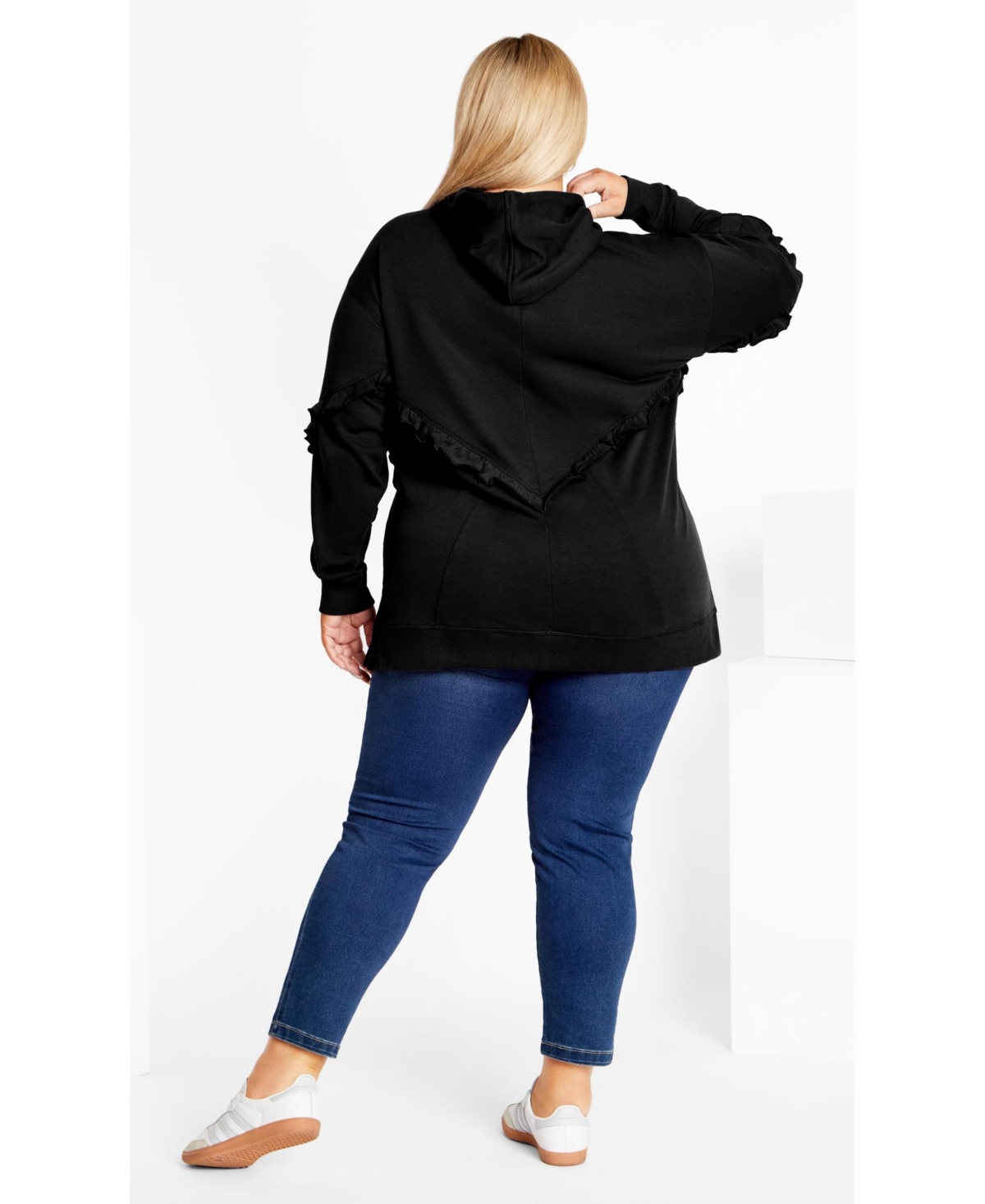 Avenue Women's Frill Plain Hoodie
