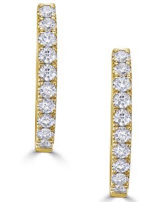 Diamond Hoop Earrings (1/2 ct. t.w.) in 14k Yellow Gold (also in 14k White Gold)