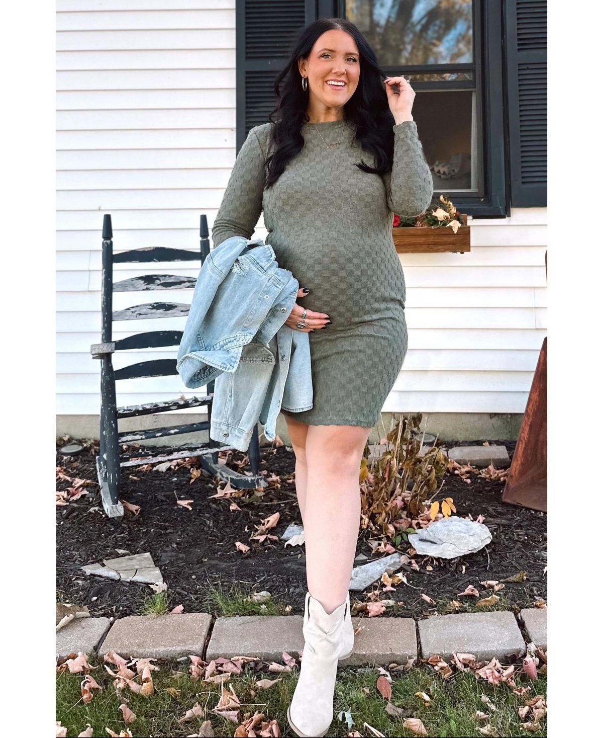 Pinkblush Maternity Burgundy Soft Brushed Knit Long Sleeve Dress