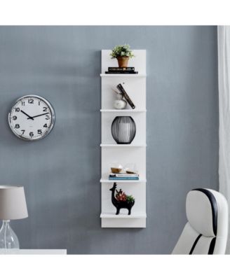 Five Tier Wide Column Wall Shelf