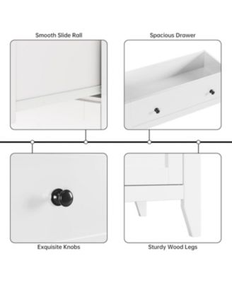  Modern Bedroom Dresser, Tall Wood Chest with Deep Drawers & Metal Knobs