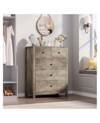 5 Drawer Dresser for Bedroom, Modern Tall Dresser Organizer with Storage Drawers