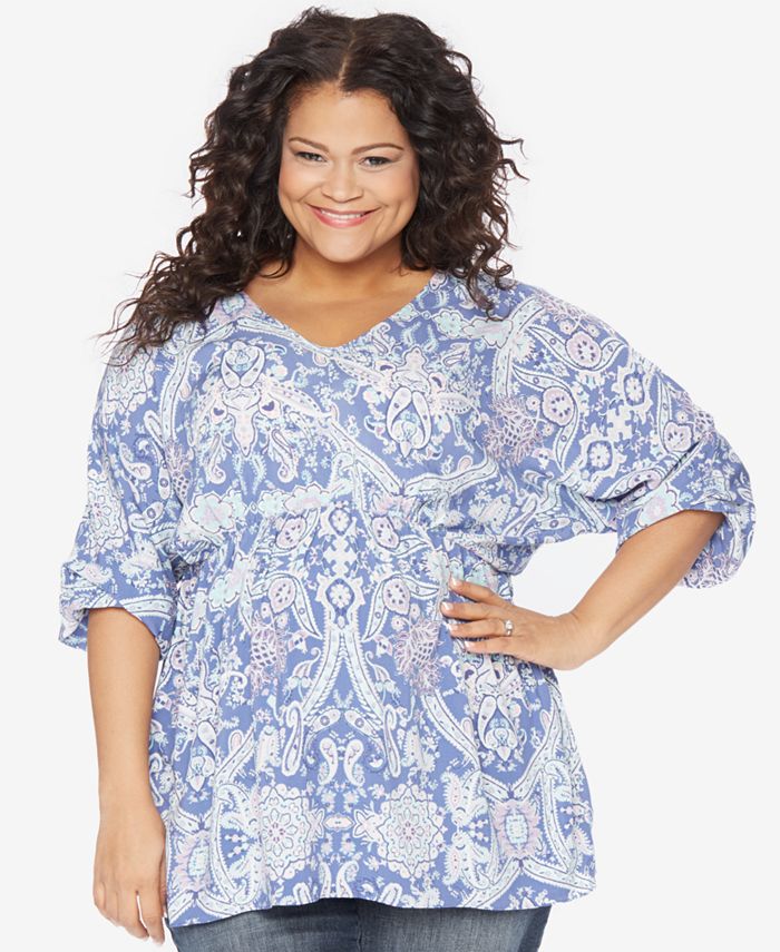 Motherhood Maternity Blouse, Plus Size 3/4 Sleeve Fit And Flare - Macy's