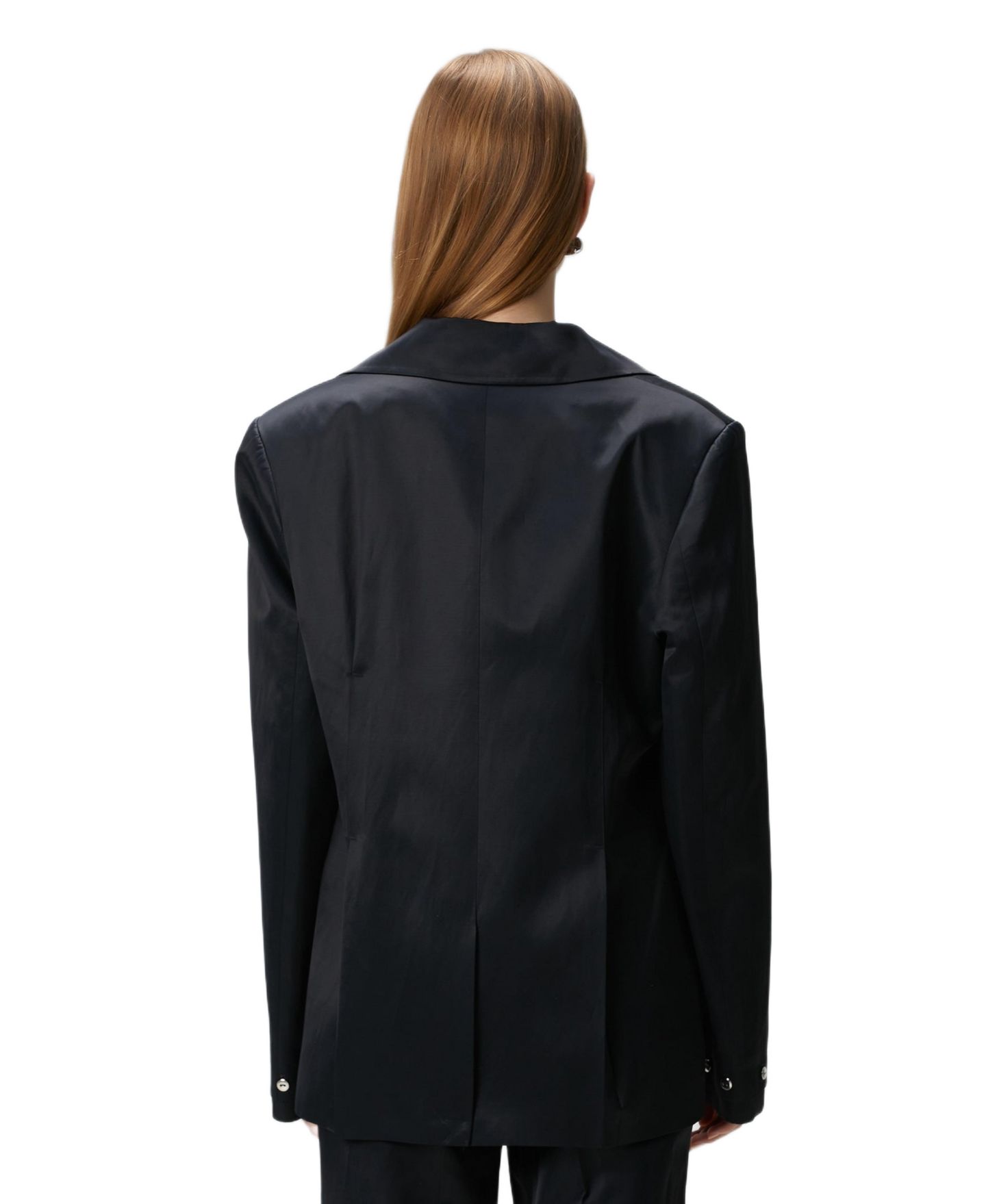 Женский пиджак PCFG Linen-Blend Tailored Blazer, цвет: Угольно-чёрный — фото 2