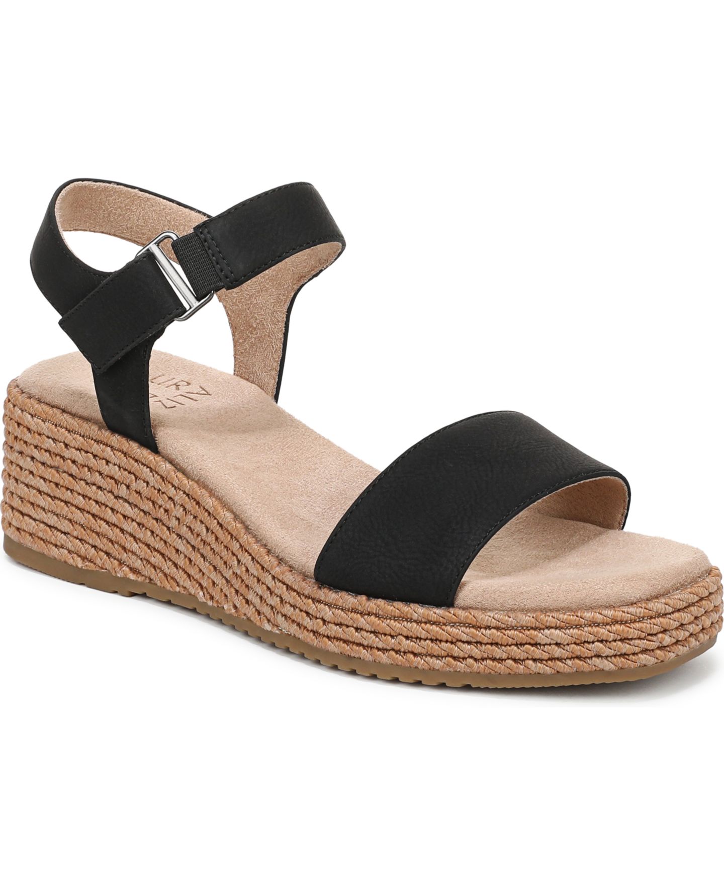 Женские сандалии Naturalizer Goldie Espadrille Wedge, цвет: Чёрная искусственная кожа — фото 1