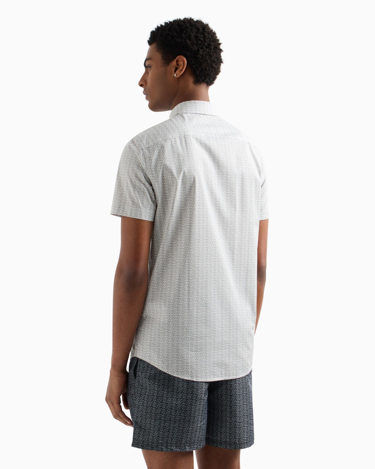 Мужская рубашка A|X Armani Exchange AX Logo, цвет: Молочный белый — фото 3
