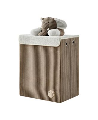 Collapsible Corduroy Kids Plush Laundry Hamper Toy Storage