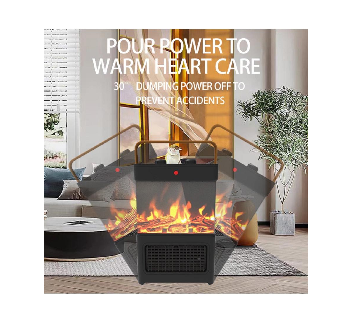 Electric Fireplace Heater for Indoor Use, 1500W Space Heater Fireplace with 3D Led Flame, Double Safety Protection