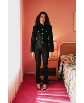 Women's Coated Denim Moto Jacket