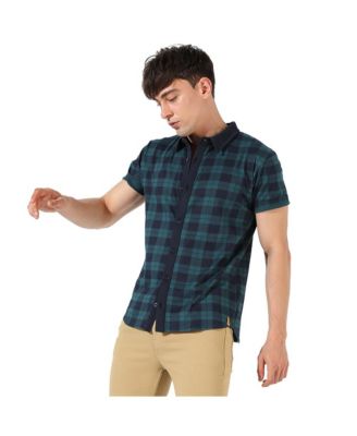 Men's Green & Blue Tartan Plaid Shirt