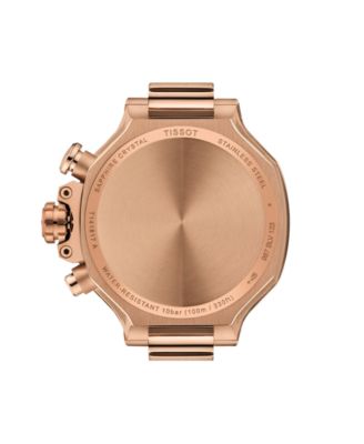 Unisex Rose Gold Silicone Bracelet Watch, 38mm