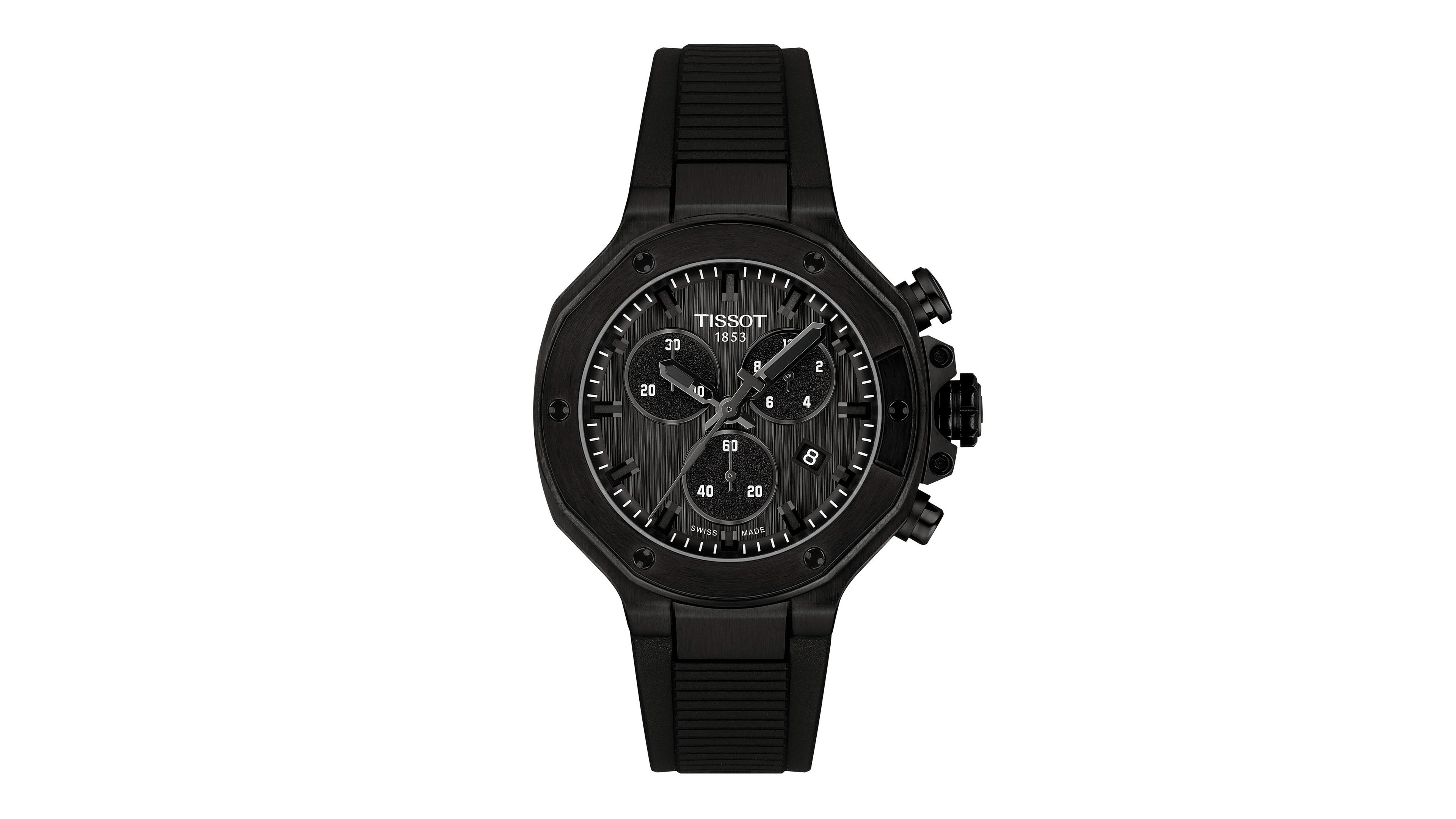 Tissot Unisex Black Silicone Bracelet Watch, 38mm