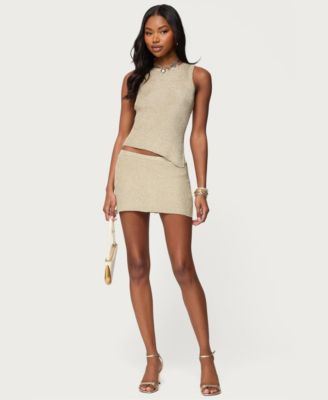 Women's Goldy Asymmetric Metallic Knit Top