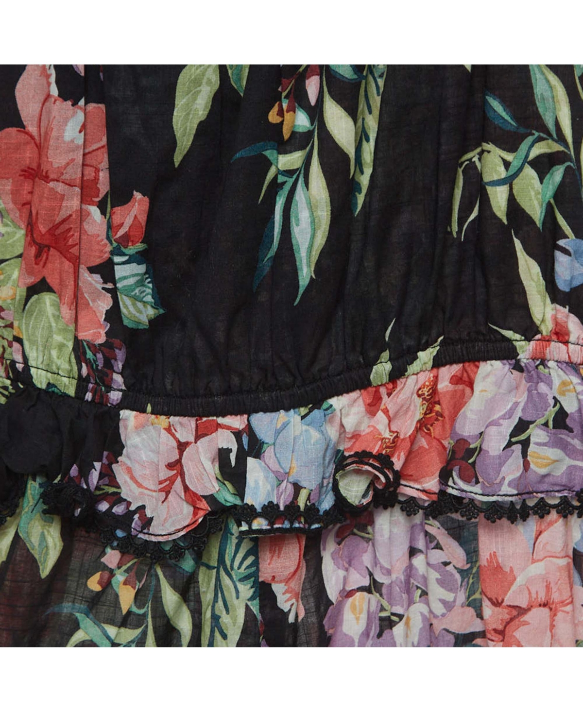 Pre-Owned Zimmermann Women's Black Floral Print Cotton