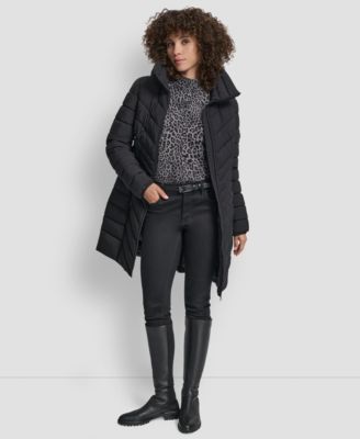 Women's Chevron Stand Collar Coat