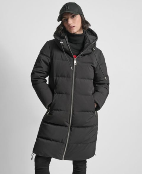 Женские куртки DKNY Stand Collar Zipper Puffer Coat