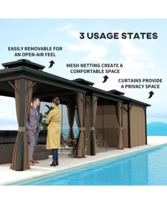 10' x 10' Hardtop Gazebo with Netting & Sidewalls