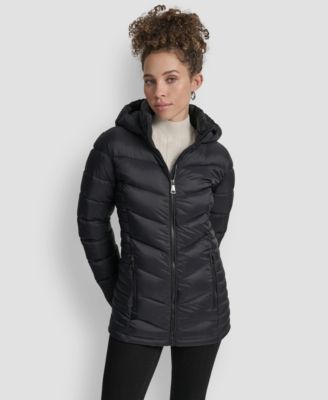 Women's Chevron-Quilted Full-Zip Puffer Jacket