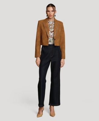 Women's Cropped Spread Collar Blazer