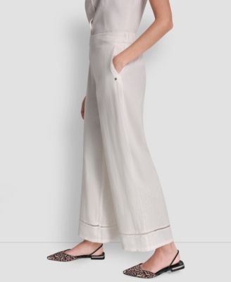 Women's High Rise Pull-On Wide Leg Ankle Pants