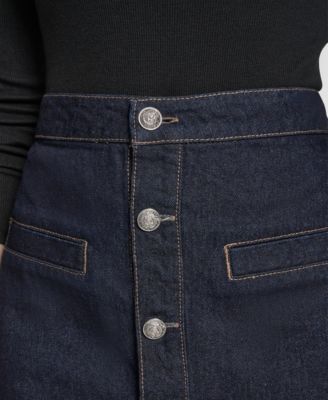 Women's High-Rise Button-Front Mini Skirt