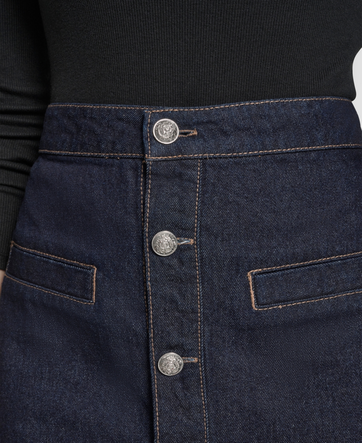 Dkny Jeans Women's High-Rise Button-Front Mini Skirt