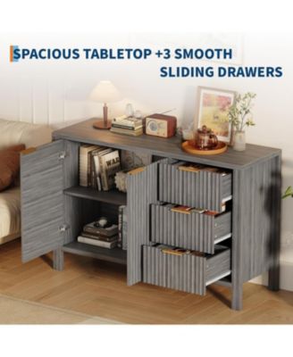 47" Buffet Sideboard Cabinet with 2 Doors & 3 Drawers, Wood Console Table