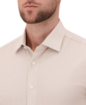 Men's 4-Way Solid Woven Dress Shirt