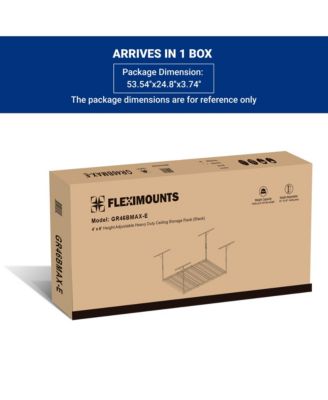 Max Series 48 in. W x 72 in. D x 22-40 in. H Black Heavy Duty Ceiling Mounted Overhead Garage Storage Rack-GR46BMAX-E