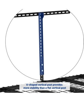 Max Series 48 in. W x 96 in. D x 24 - 40 in. H Black Heavy Duty Ceiling Mounted Overhead Garage Storage Rack-GR48BMAX-E