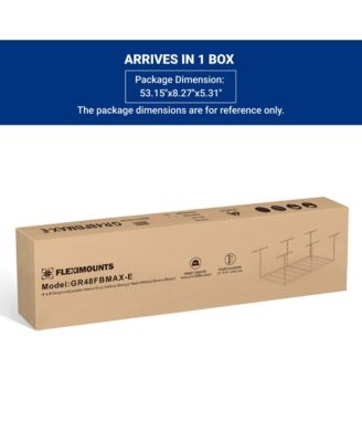 Max Series Frame 48 in. W x 96 in. D x 24 - 40 in. H Black Heavy Duty Ceiling Mounted Overhead Garage Storage Rack-GR48FBMAX-E