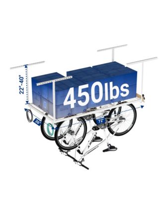 OHK Series Ceiling Mounted Overhead Garage Storage Rack, White — 36" X 72"