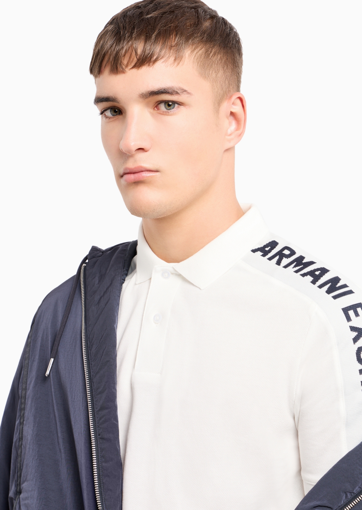 A|X Armani Exchange Men's Cotton Short Sleeve Logo-Trim Polo Shirt