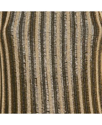 Women's Black/gold Lurex Slinky Rib Knit Crewneck Maxi Dress