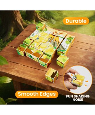 ST9 25-Piece Magnetic Dinosaur Puzzle Blocks – 6 Puzzles in One, STEM Learning Toy for Kids Ages 3+