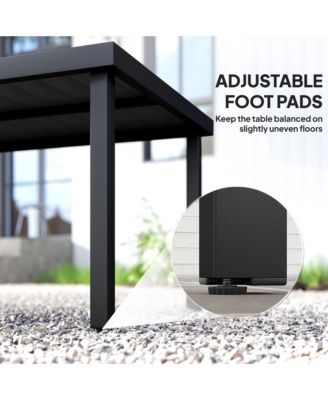 Outdoor Dining Table for 8, Aluminum, Plastic, Woodgrain