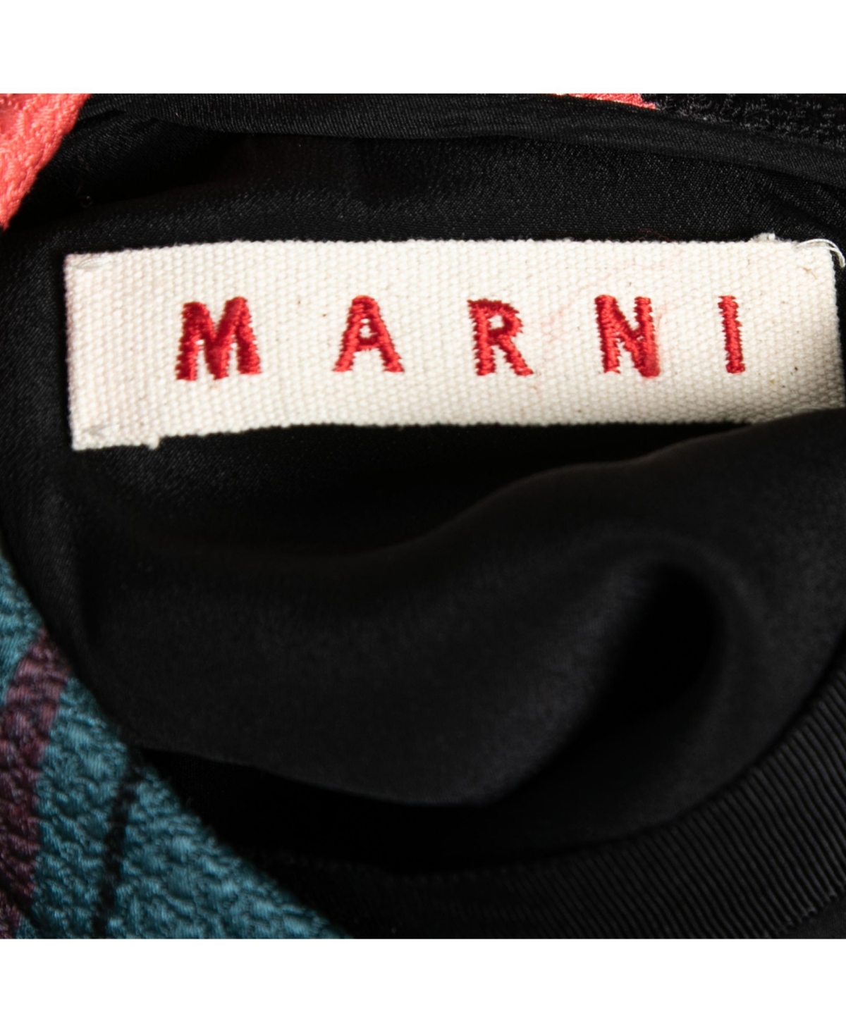 Pre-Owned Marni Women's Multicolor Printed Silk Crepe Keyhole Cutout Top