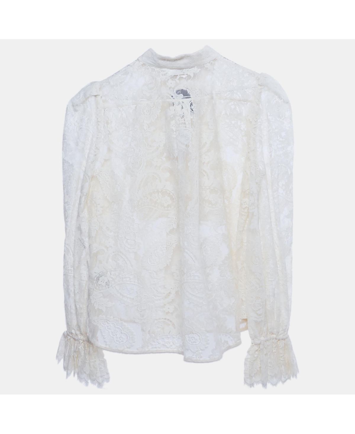 Pre-Owned Zimmermann Women's Lace Ruffled Sheer Blouse