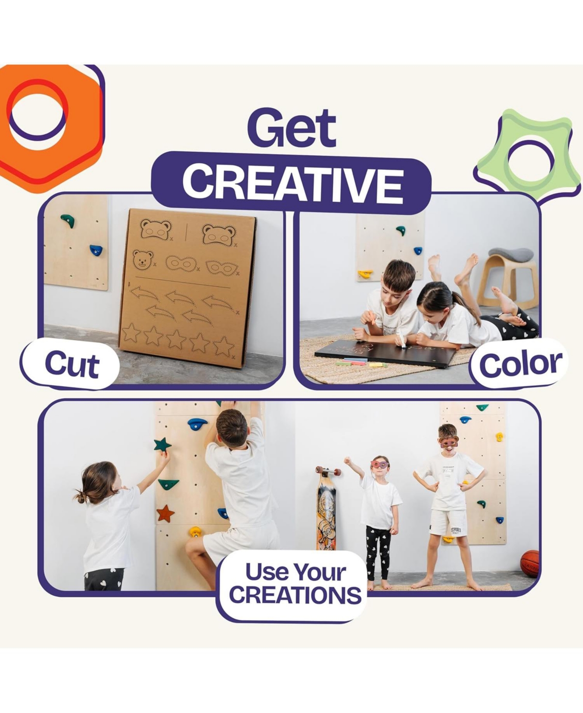 ComfyBumpy Rock Climbing Wall for Kids Indoor Playground and Play Gym Set Kids Climbing Toys