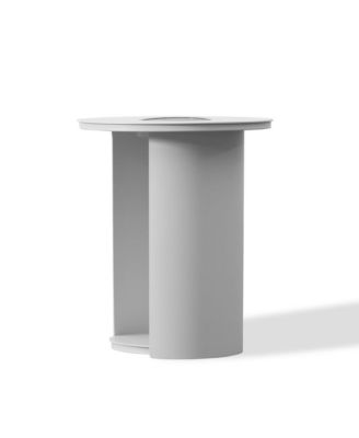 Onza - Outdoor White End Table w/ Solar Light