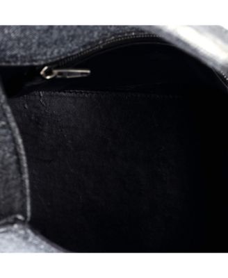 Small Hourglass Top Handle Bag Denim Printed Leather