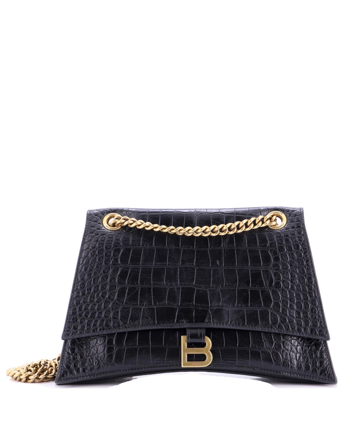 Pre-Owned Balenciaga Medium Crush Chain Flap Bag Leather